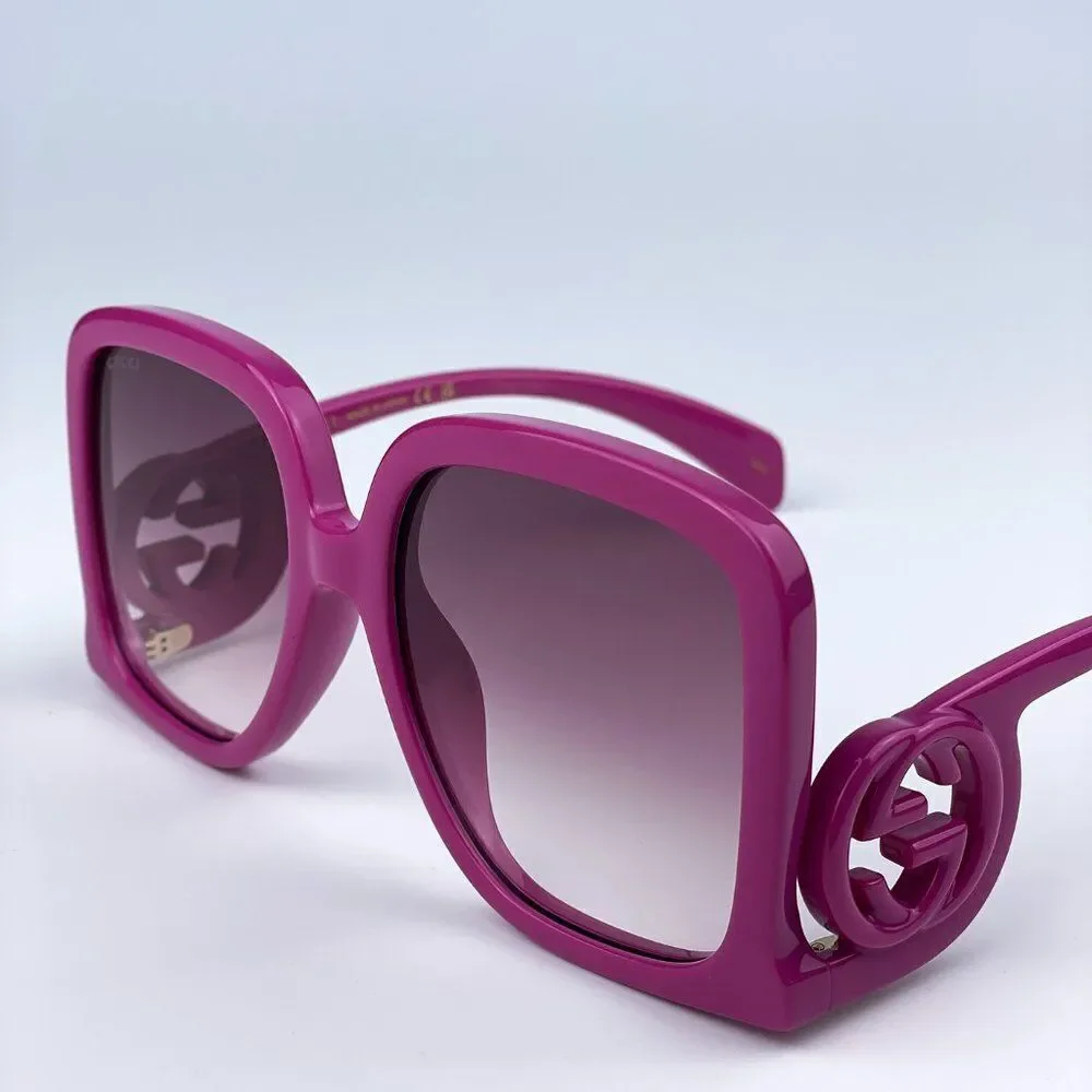 NEW Gucci GG1326S 004 Fuchsia Violet Gradient Oversized Square Women Sunglasses